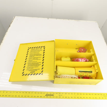 Wall Mount Lockout Tagout Station Box 16" x 15" x 6" W/ Misc. Supplies