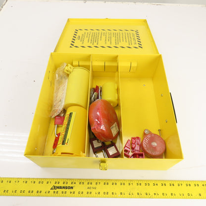 Wall Mount Lockout Tagout Station Box 16" x 15" x 6" W/ Misc. Supplies