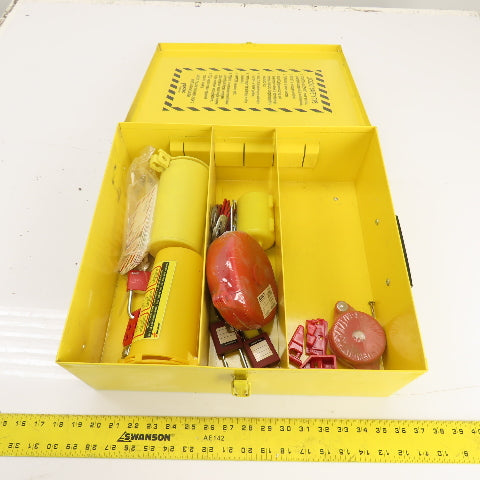 Wall Mount Lockout Tagout Station Box 16" x 15" x 6" W/ Misc. Supplies
