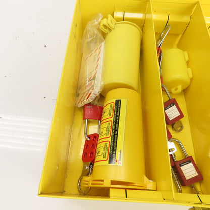 Wall Mount Lockout Tagout Station Box 16" x 15" x 6" W/ Misc. Supplies