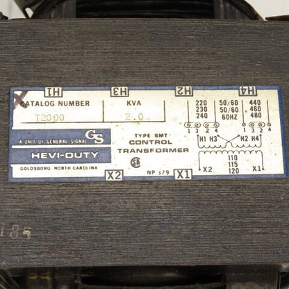 Hevi-Duty T2000 2.0kVA Control Transformer Pri 230/460V Sec 120V 50/60HZ