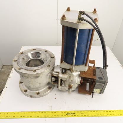 Jamesbury 6" Pneumatic Actuated CF8M Valve W/ Bailey Positioner