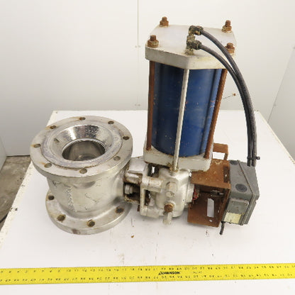 Jamesbury 6" Pneumatic Actuated CF8M Valve W/ Bailey Positioner