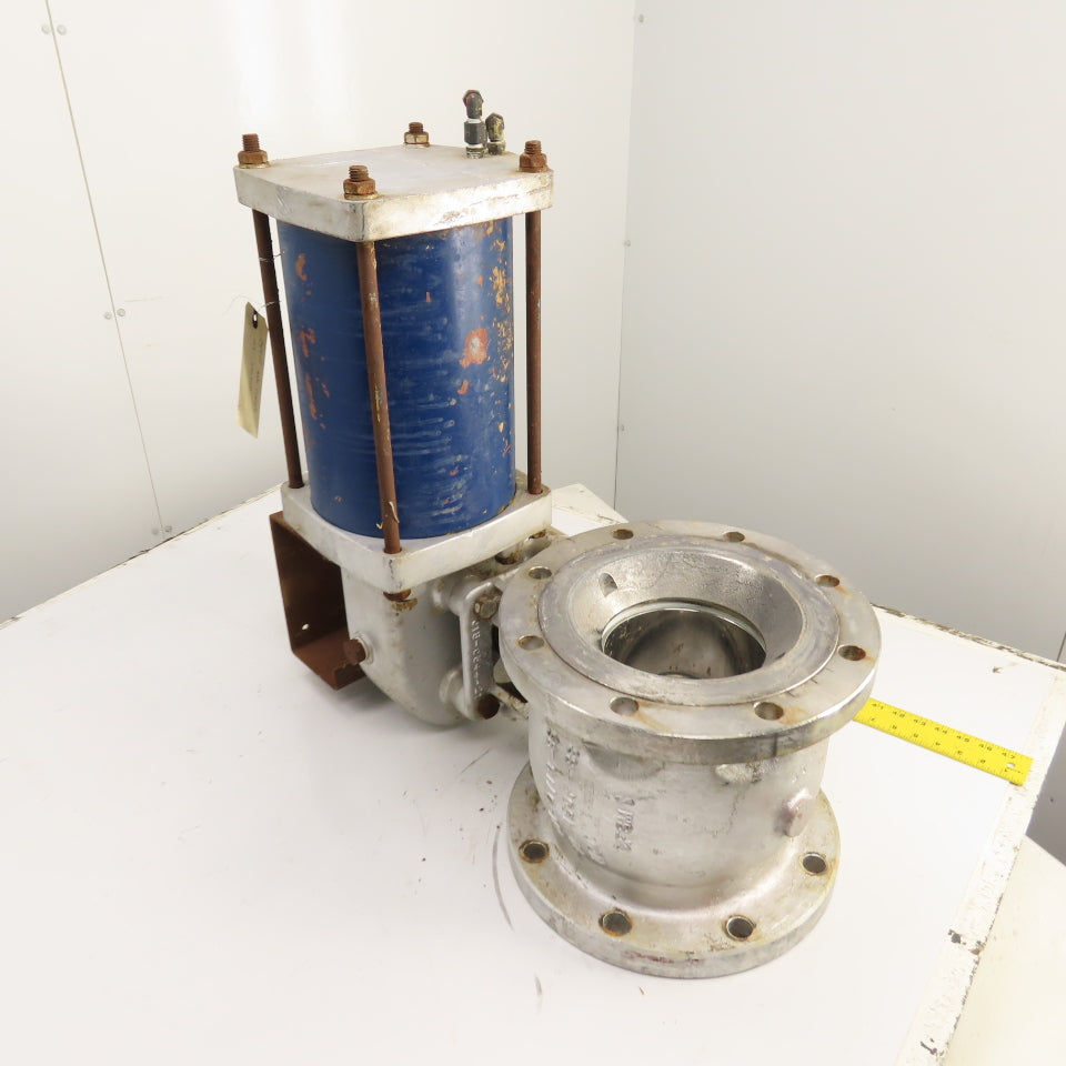 Jamesbury 6" Pneumatic Actuated CF8M Valve W/ Bailey Positioner
