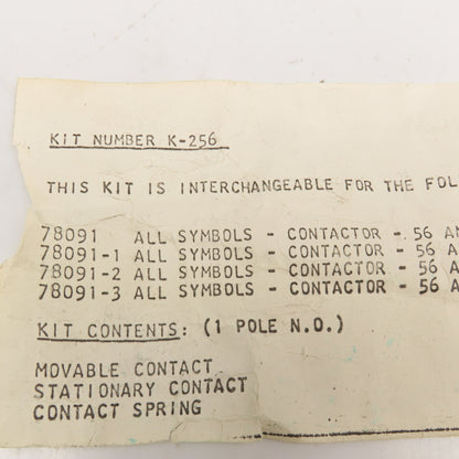 Reliance K-256 Contact Kit