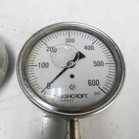 Ashcroft Duralife 0-600PSI Pressure Guage 1/4" NPT Lot Of 6