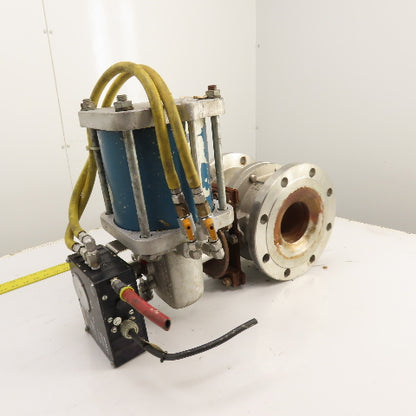 Jamesbury 4" Pneumatic Actuated CF8M Stainless Valve 275PSIG W/ Positioner