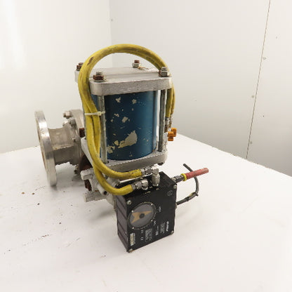 Jamesbury 4" Pneumatic Actuated CF8M Stainless Valve 275PSIG W/ Positioner