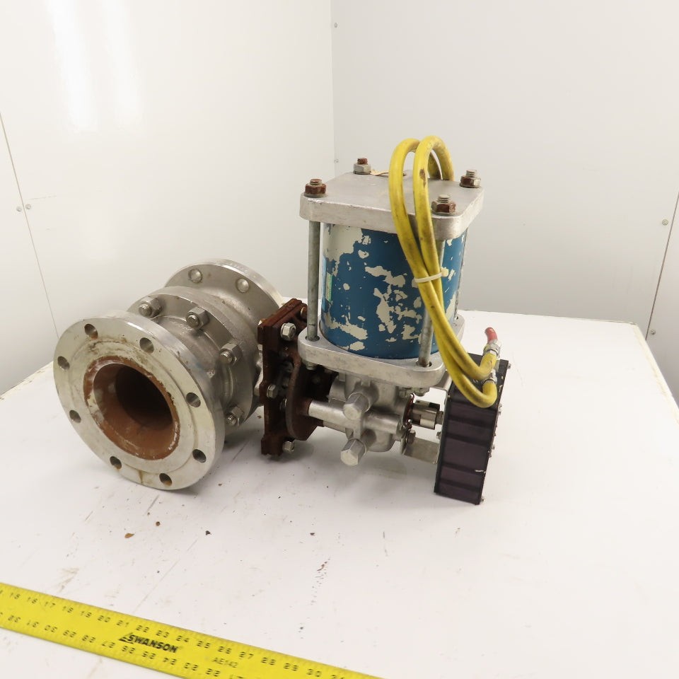 Jamesbury 4" Pneumatic Actuated CF8M Stainless Valve 275PSIG W/ Positioner