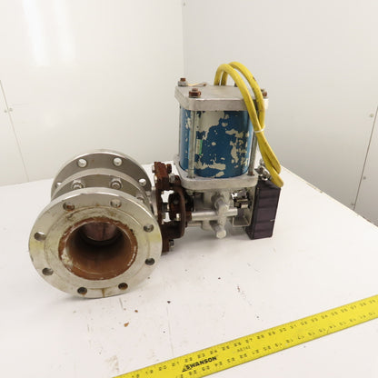 Jamesbury 4" Pneumatic Actuated CF8M Stainless Valve 275PSIG W/ Positioner