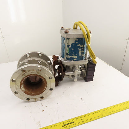 Jamesbury 4" Pneumatic Actuated CF8M Stainless Valve 275PSIG W/ Positioner