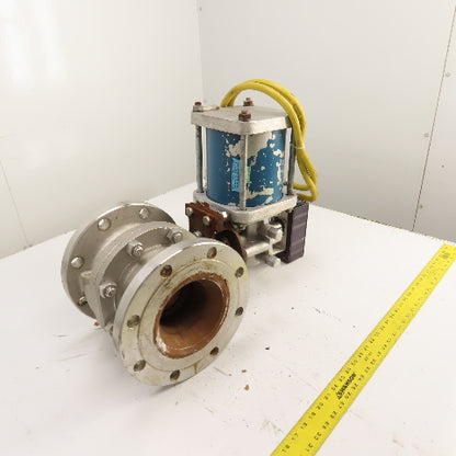 Jamesbury 4" Pneumatic Actuated CF8M Stainless Valve 275PSIG W/ Positioner