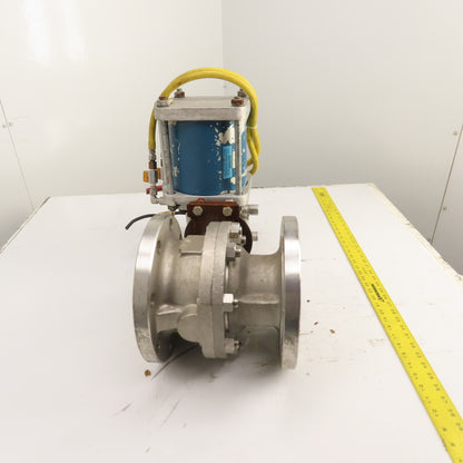 Jamesbury 4" Pneumatic Actuated CF8M Stainless Valve 275PSIG W/ Positioner
