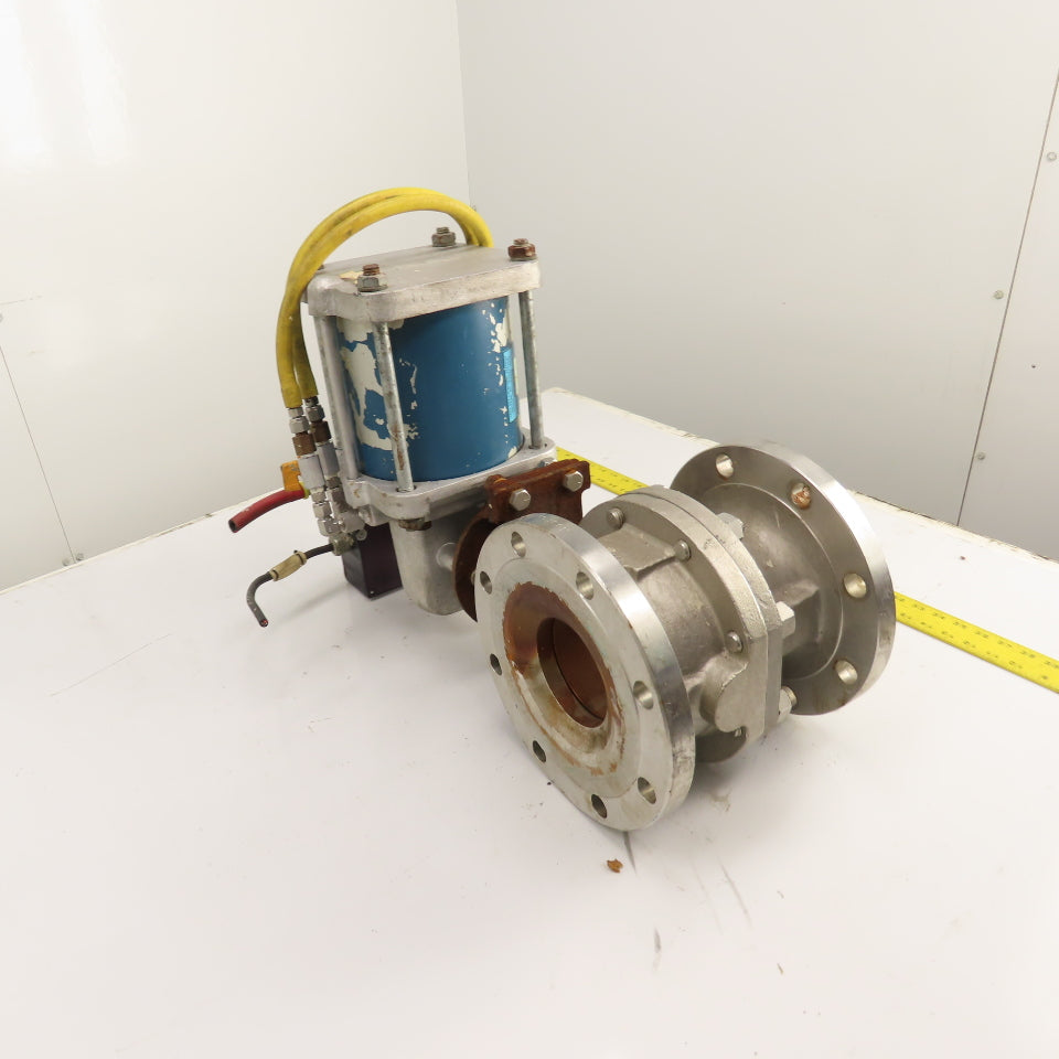 Jamesbury 4" Pneumatic Actuated CF8M Stainless Valve 275PSIG W/ Positioner