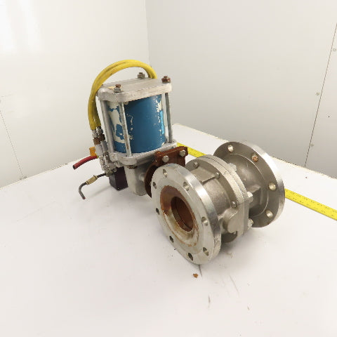 Jamesbury 4" Pneumatic Actuated CF8M Stainless Valve 275PSIG W/ Positioner