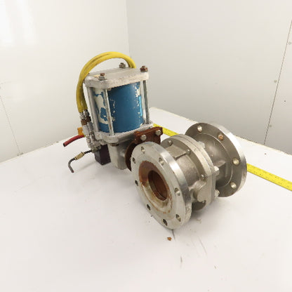 Jamesbury 4" Pneumatic Actuated CF8M Stainless Valve 275PSIG W/ Positioner
