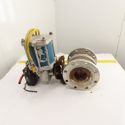 Jamesbury 4" Pneumatic Actuated CF8M Stainless Valve 275PSIG W/ Positioner
