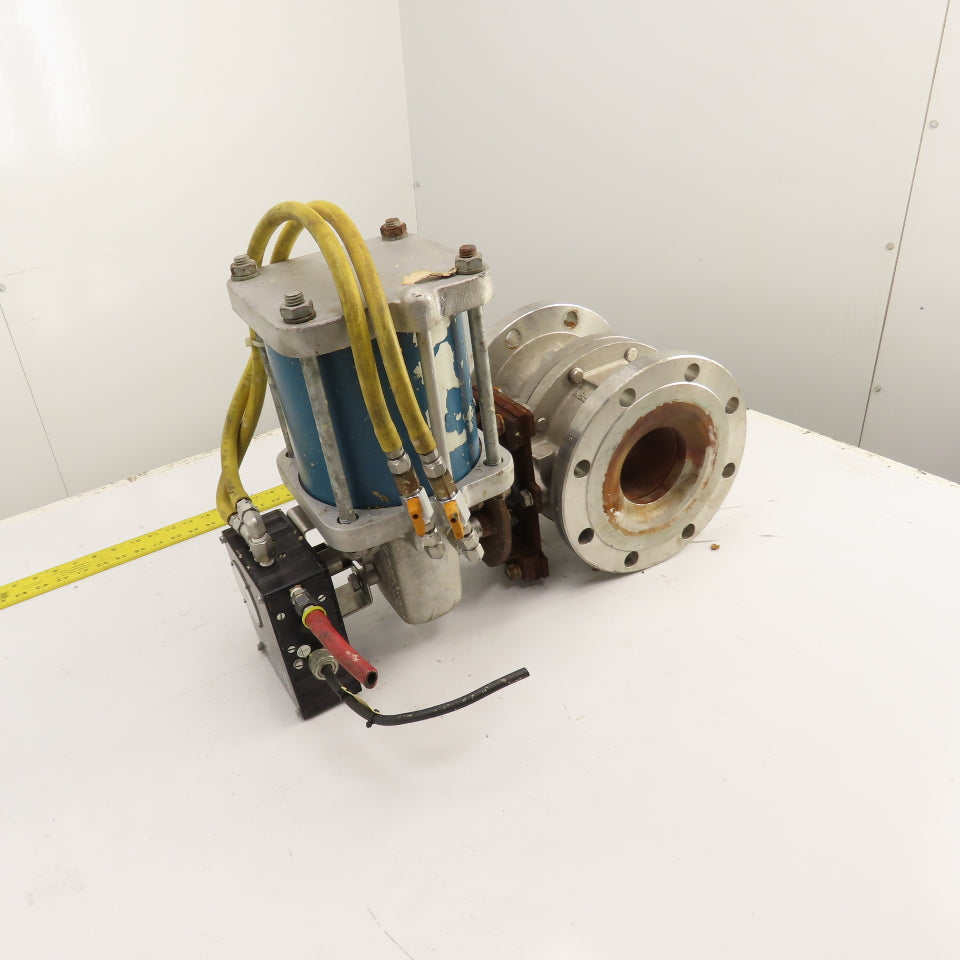 Jamesbury 4" Pneumatic Actuated CF8M Stainless Valve 275PSIG W/ Positioner
