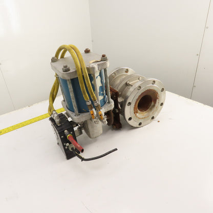 Jamesbury 4" Pneumatic Actuated CF8M Stainless Valve 275PSIG W/ Positioner