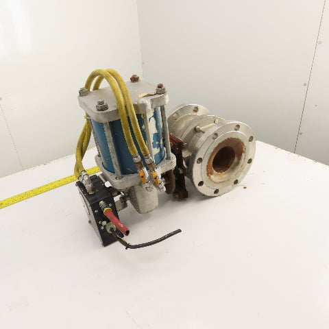 Jamesbury 4" Pneumatic Actuated CF8M Stainless Valve 275PSIG W/ Positioner