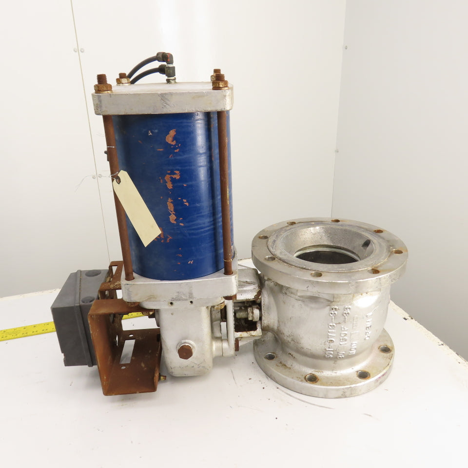 Jamesbury 4" Pneumatic Actuated CF8M Stainless Valve 275PSIG W/ Positioner