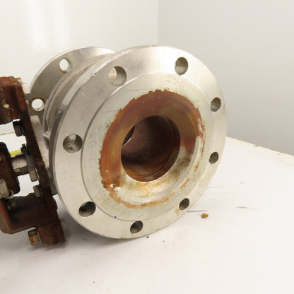 Jamesbury 4" Pneumatic Actuated CF8M Stainless Valve 275PSIG W/ Positioner