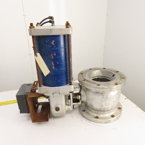 Jamesbury 4" Pneumatic Actuated CF8M Stainless Valve 275PSIG W/ Positioner