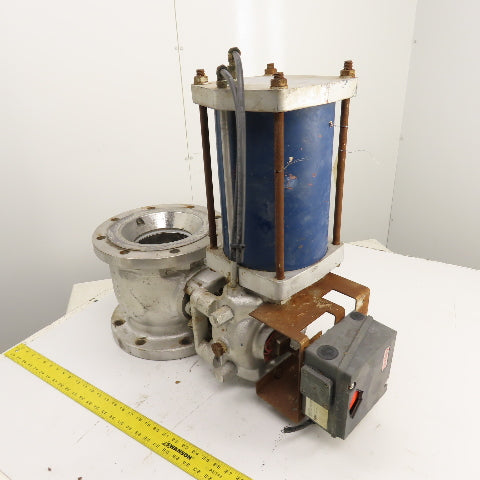 Jamesbury 4" Pneumatic Actuated CF8M Stainless Valve 275PSIG W/ Positioner