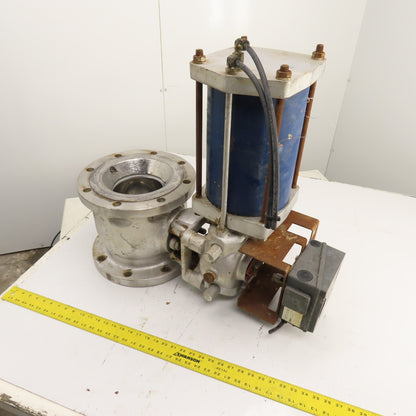 Jamesbury 4" Pneumatic Actuated CF8M Stainless Valve 275PSIG W/ Positioner