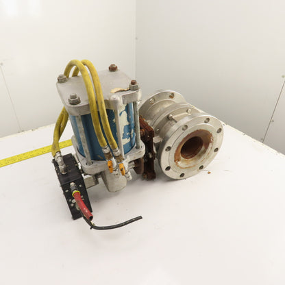 Jamesbury 4" Pneumatic Actuated CF8M Stainless Valve 275PSIG W/ Positioner