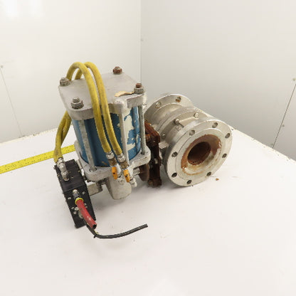 Jamesbury 4" Pneumatic Actuated CF8M Stainless Valve 275PSIG W/ Positioner