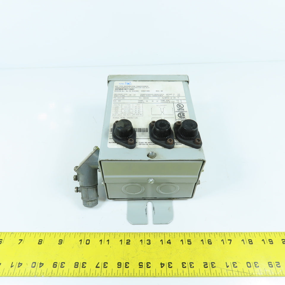Micron G250A1KF1A02 .250kVA Distribution Transformer Pri 240/480 Sec 120/240 1PH