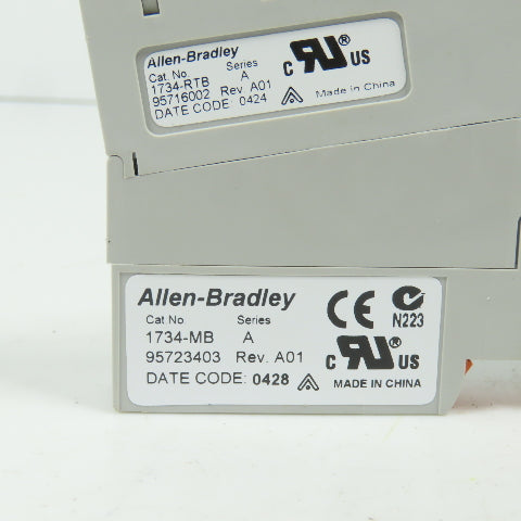 Allen Bradley 1734-OB4E Ser C Output Module 24VDC W/ 1734-RTB & 1734-MB Base