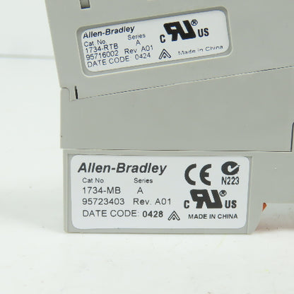 Allen Bradley 1734-OB4E Ser C Output Module 24VDC W/ 1734-RTB & 1734-MB Base