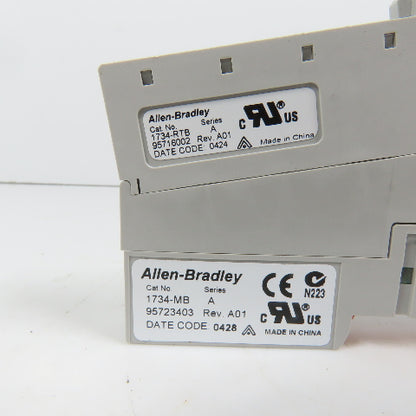 Allen Bradley 1734-IE2V Ser C Analog Input Module 3.001 W/1734-RTB& 1734-MB Base