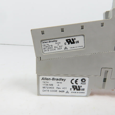Allen Bradley 1734-OW2 Ser C Relay Output Module 3.013 W/1734-RTB & 1734-MB Base