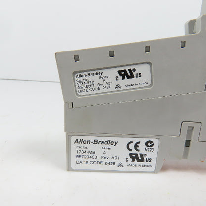 Allen Bradley 1734-OW2 Ser C Relay Output Module 3.013 W/1734-RTB & 1734-MB Base