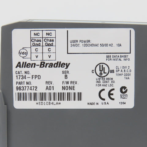 Allen Bradley 1734-FPD POINT I/O Field Potential Distributor Module W/1734-RTB