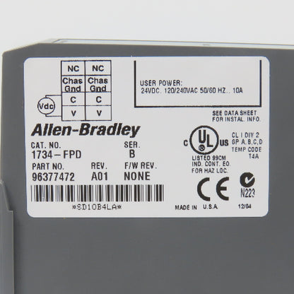 Allen Bradley 1734-FPD POINT I/O Field Potential Distributor Module W/1734-RTB