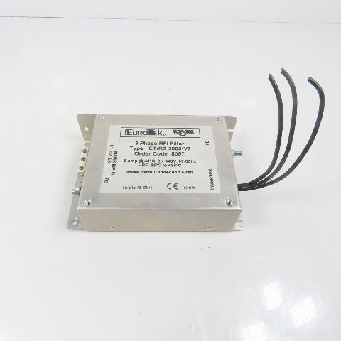 EuroTek ET/RS3005-V7 3-Phase RFI Filter 5A 440V 50/60HZ – Bullseye ...