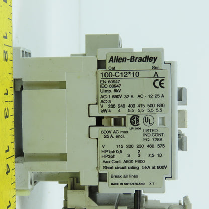 Allen Bradley 100-C12*10 Ser A 600V 12A Contactor 120V Coil W/193-EA1EB Overload