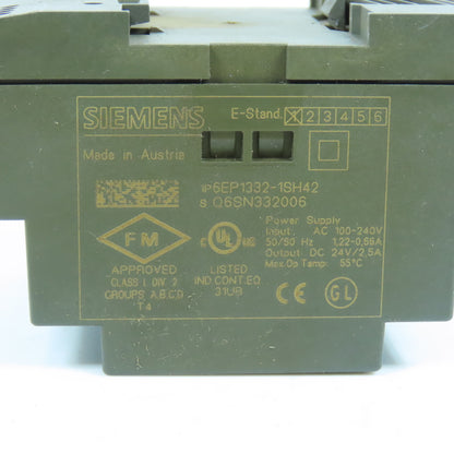 Siemens 6EP1332-1SH42 LOGO 24VDC 2.5A Power Supply 100-240VAC Input