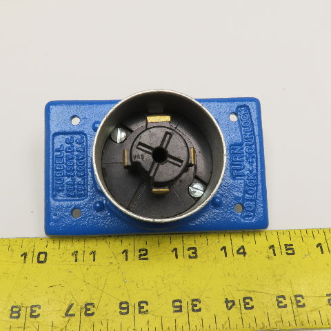 Hubbell 25418 Hubbellock 30A 600VAC 20A 250VDC 5 Wire Grounded Receptacle