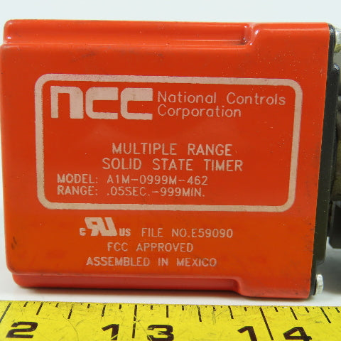 NCC A1M-0999M-462 Multiple Range Solid State Timer 0.05 Sec To 999 Min 24VDC