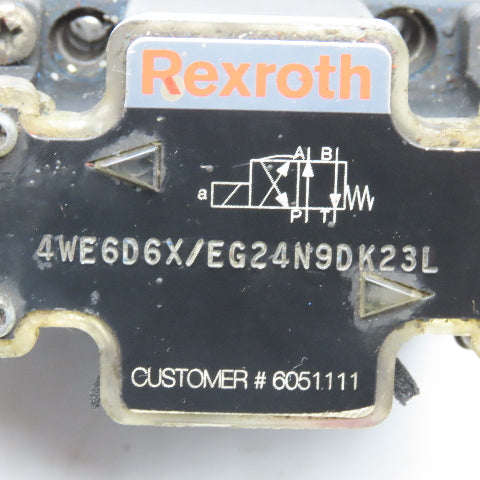 Rexroth 4WE6D6X/EG24N9DK23L 4/2 Position Single Solenoid Direction Valve 24VDC
