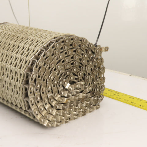 10' Long x 12" Wide Plastic Open Link Table Top Conveyor Chain (Stainless)
