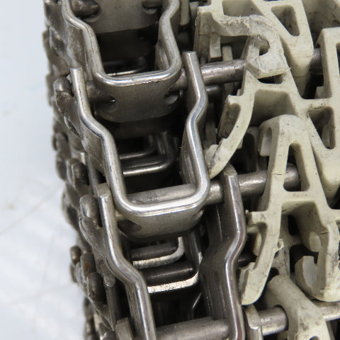 10' Long x 12" Wide Plastic Open Link Table Top Conveyor Chain (Stainless)