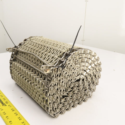 10' Long x 12" Wide Plastic Open Link Table Top Conveyor Chain (Stainless)