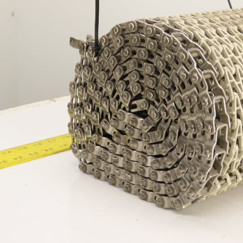 10' Long x 12" Wide Plastic Open Link Table Top Conveyor Chain (Stainless)