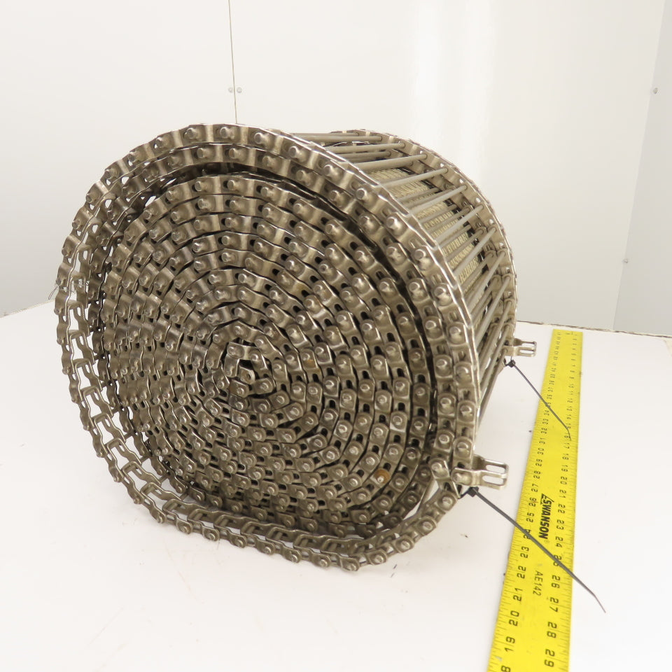 322" OAL x 12" Wide Plastic Open Link Table Top Conveyor Chain (Stainless)